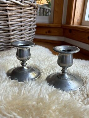 Antique Pewter Candlesticks